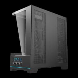 Caixa PC Darkflash DY451 Big Tower Vidro Temperado ATX / mATX / ITX Preto, detalhe: painel frontal mesh, ecrã LCD azul