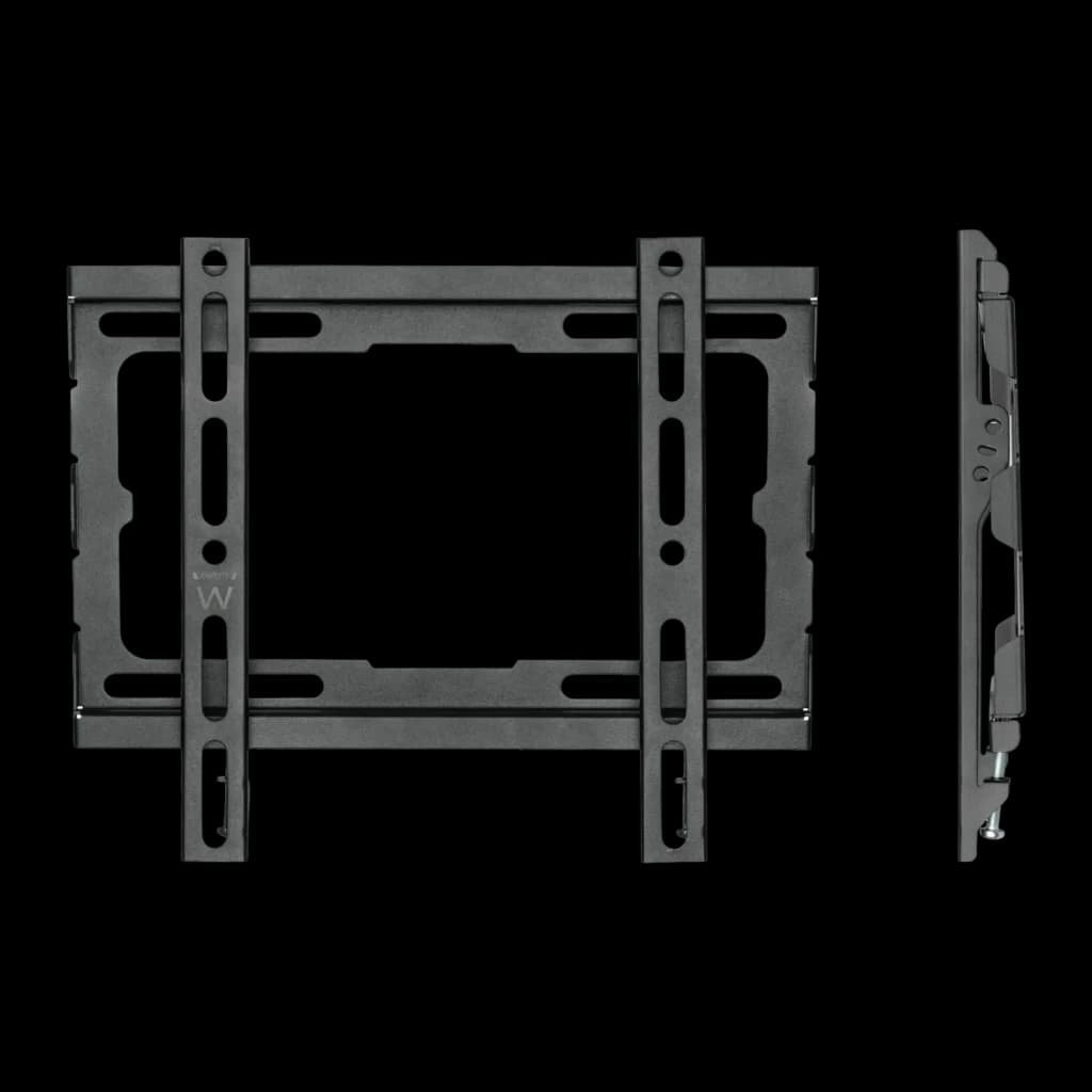 Support TV Ewent Noir Fixe Mural 23 pouces-43 pouces 200x200mm EW1501, détail: vue de face et de profil du support