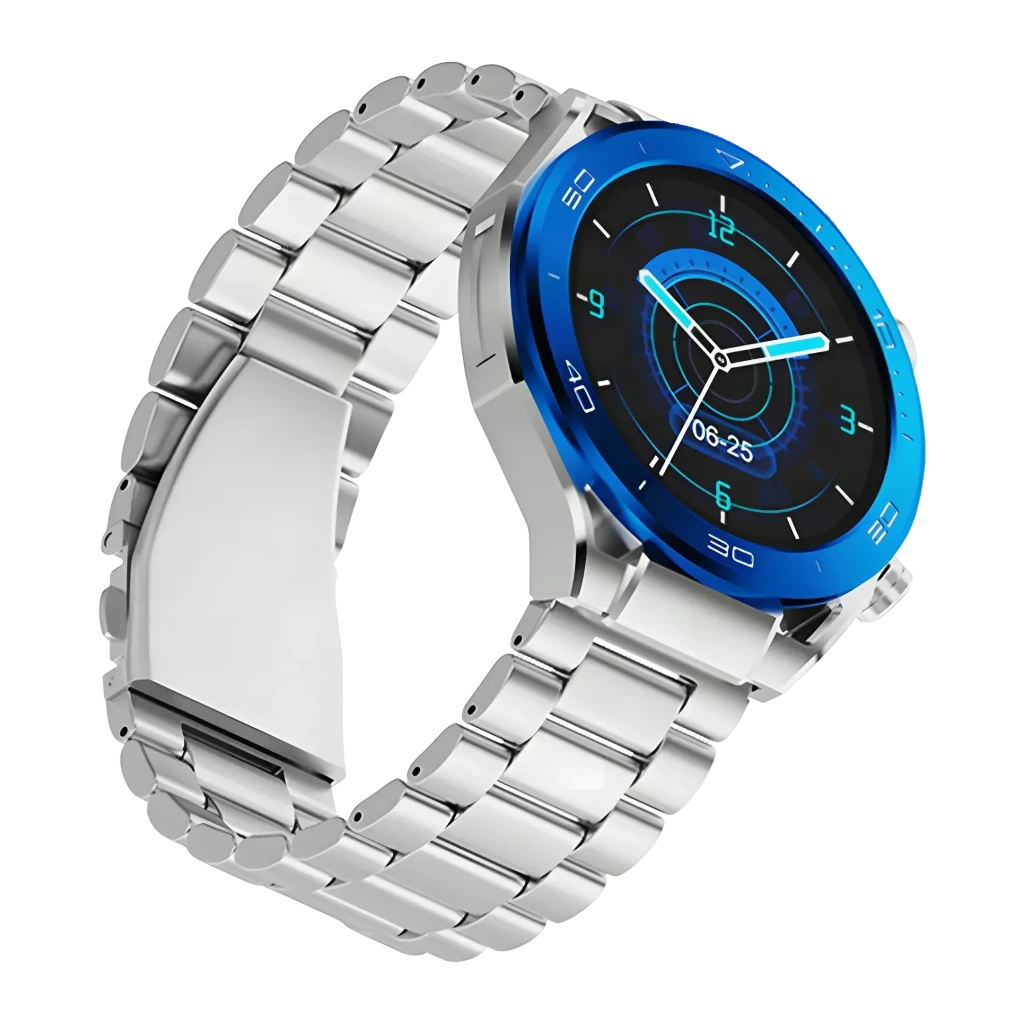 IMIKI Xplorer Oyster 1.43 polegadas Azul Frequência Cardíaca SpO2 Bateria 30 Dias 3ATM, detalhe: moldura azul e pulseira