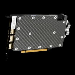 Inno3D GeForce RTX 5080 iChill Frostbite Pro 16GB GDDR7 Negro, vista frontal: backplate de fibra de carbono con tornillos