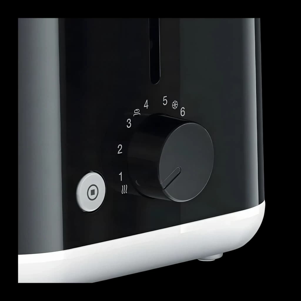 Torradeira Braun HT 1010 900W 2 Ranhuras Preto, detalhe: seletor de tostagem de 1 a 6 com função descongelação e botão