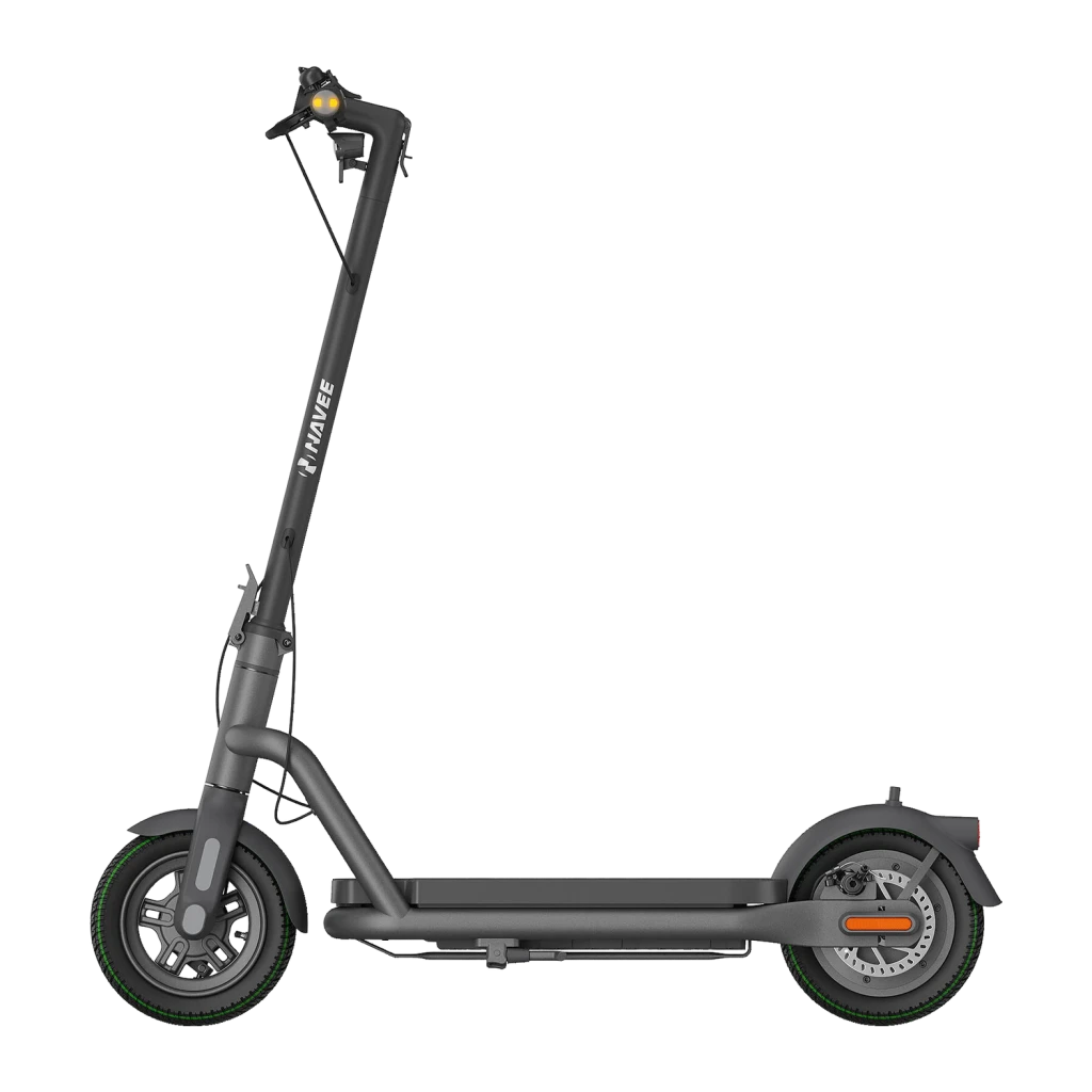 Patinete Eléctrico NAVEE N65i 450W 65km 25km/h 10,5 pulgadas Negro, detalle lateral: perfil completo con ruedas de franja