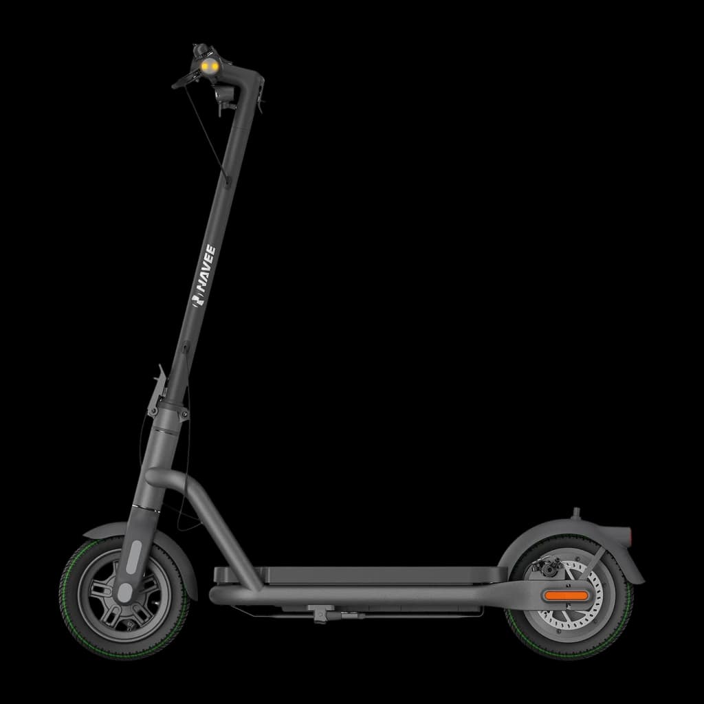 Patinete Eléctrico NAVEE N65i 450W 65km 25km/h 10,5 pulgadas Negro, detalle lateral: perfil completo con ruedas de franja