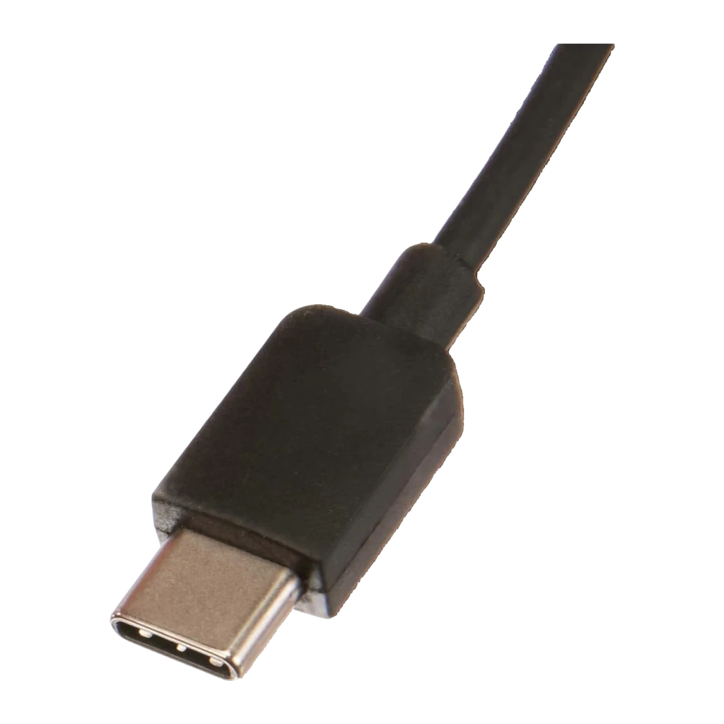 Auricular Poly Blackwire 3210 Monaural USB-C Reducción de ruido Diadema Negro, detalle: conector USB-C negro en primer plano