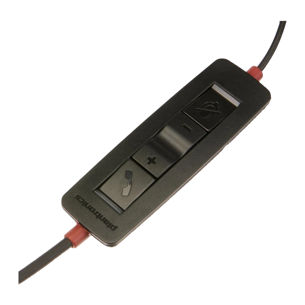 Auricular Poly Blackwire 3210 Monaural USB-C Reducción de ruido Diadema Negro, detalle: mando en línea con botones llamada