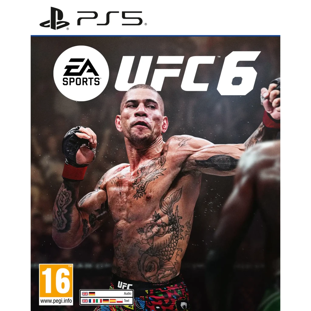 Videojuego Electronic Arts EA Sports UFC 6 Estándar PS5, vista frontal: carátula con luchador tatuado y logo EA UFC 6