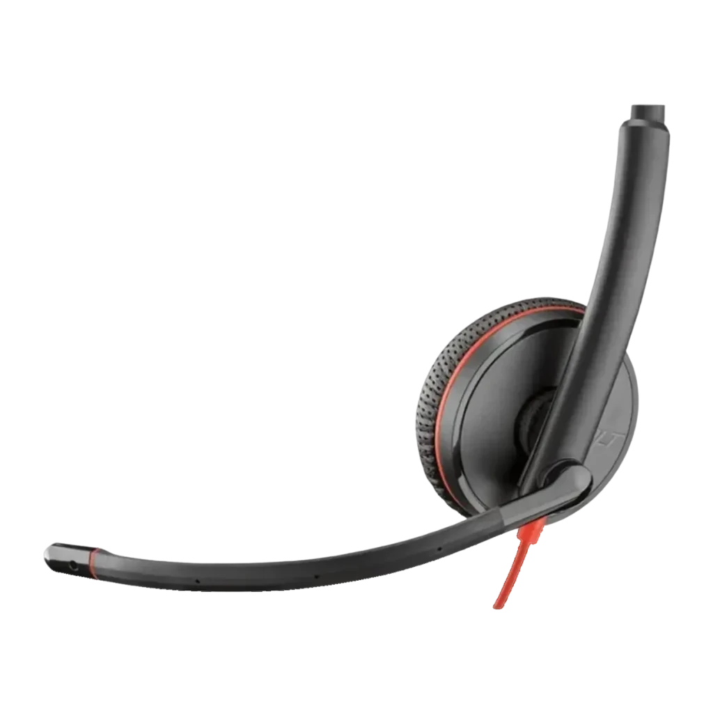 Auriculares Poly Blackwire C3225 Stereo Reducción de ruido Diadema USB-C Negro, detalle: auricular único con almohadilla