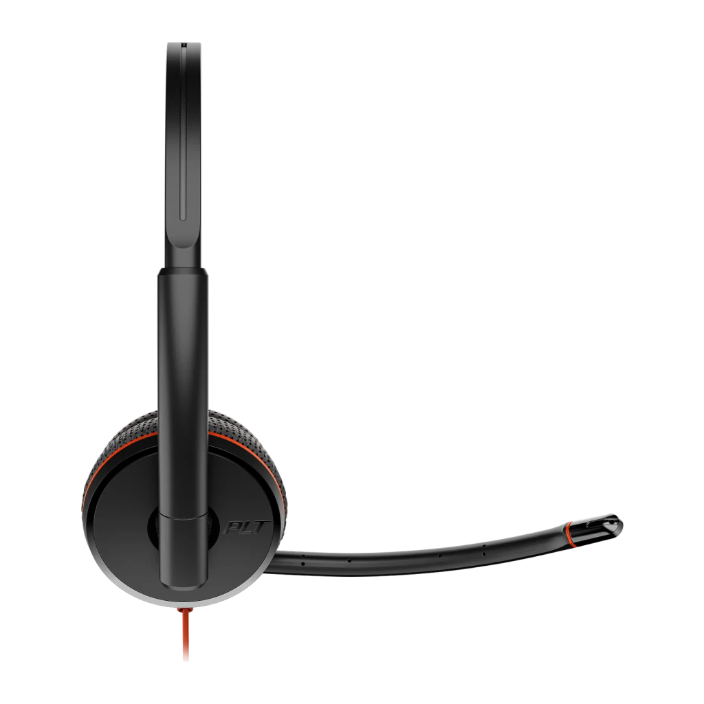 Auriculares Poly Blackwire C3225 Stereo Reducción de ruido Diadema USB-C Negro, detalle lateral: auricular único con aro