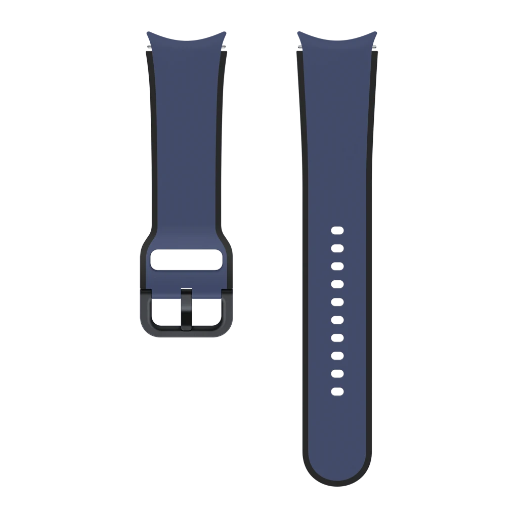 Correa smartwatch Samsung Two-tone Sport Band 20mm Galaxy Watch M/L Azul Marino, vista frontal: dos piezas silicona bicolor