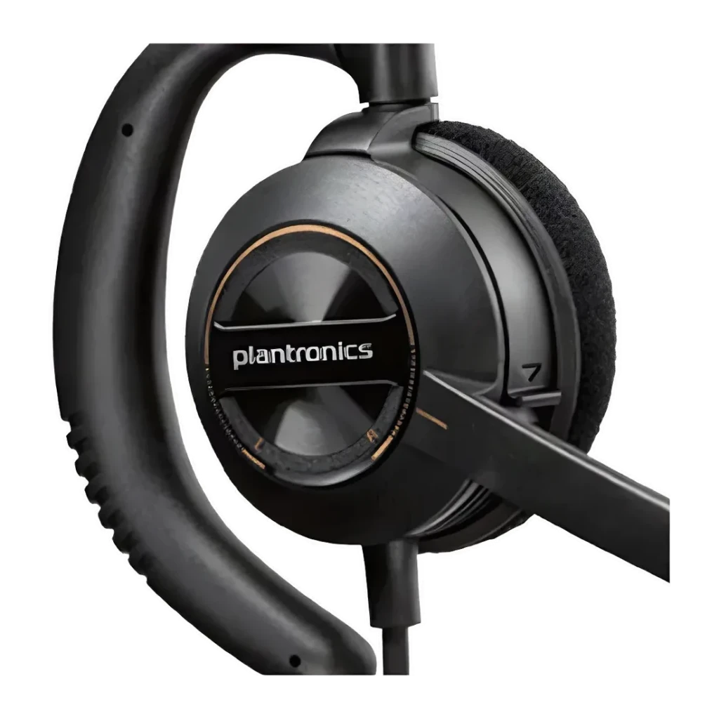 Casque Poly EncorePro 530D Mono Réduction de bruit Monoaural Quick Disconnect (QD) Noir, détail: coque avec logo