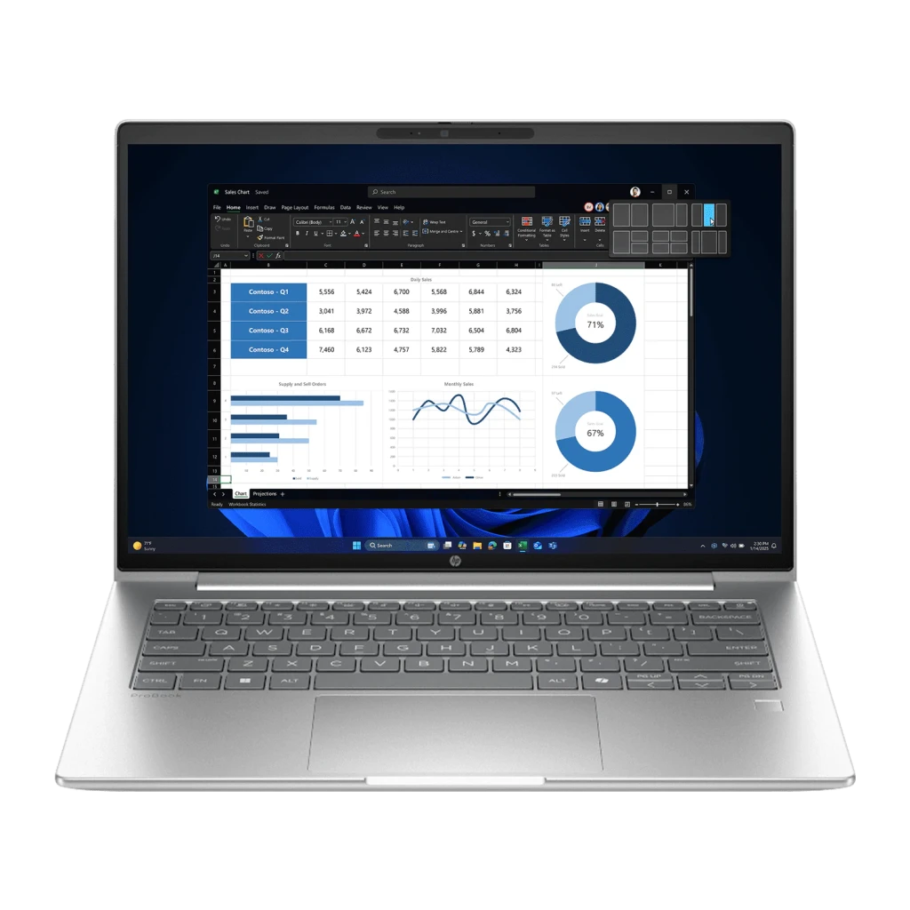 Portátil HP ProBook 4 G1i AI Wolf Pro Security Edition 16GB/512GB 14 polegadas IPS WUXGA Intel Core Ultra 5 225U NVMe Prata