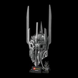 Set de construction LEGO Icons Le Seigneur des Anneaux : Casque de Sauron 11373 538 pièces 18+ ans, vue de face : casque