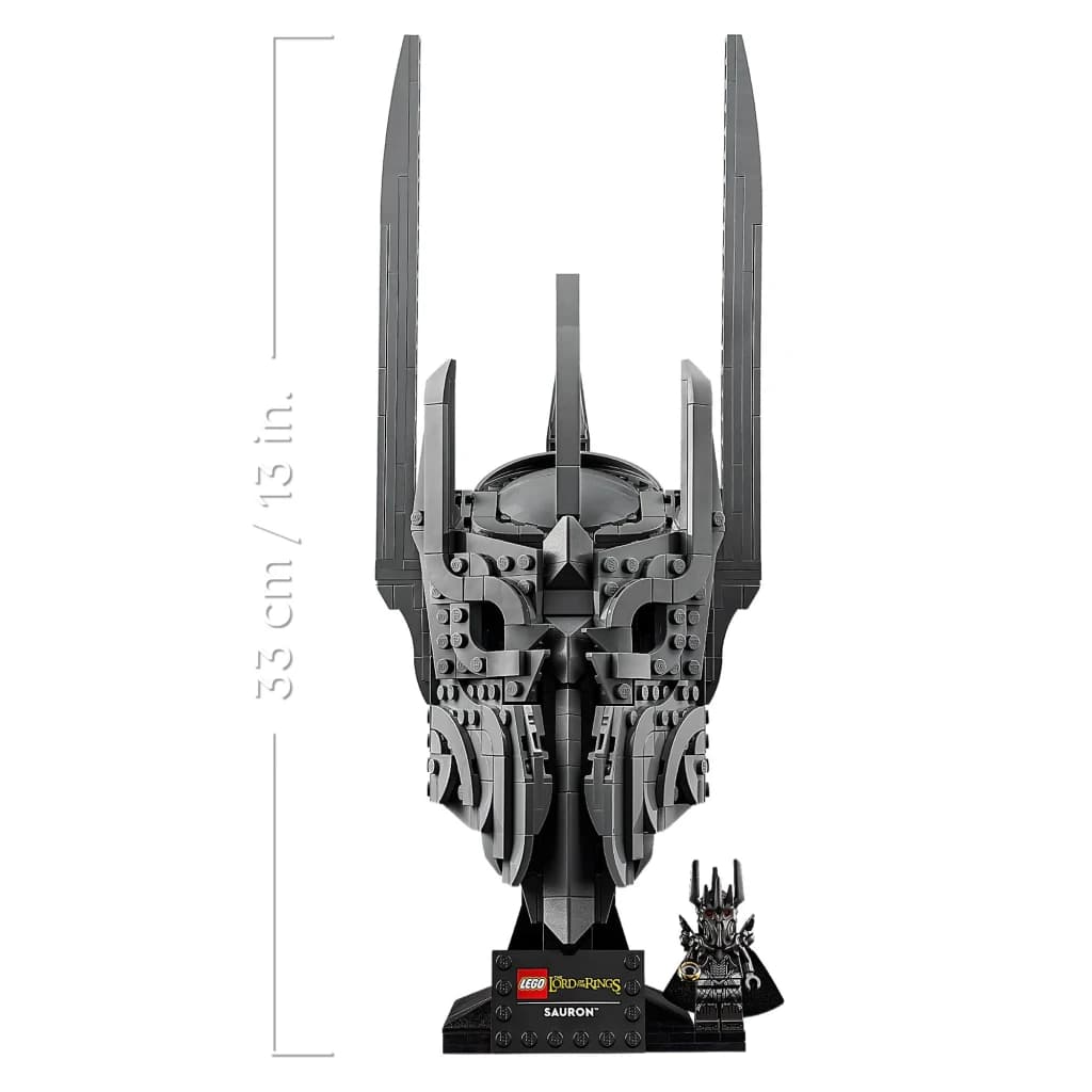 Set de construction LEGO Icons Le Seigneur des Anneaux : Casque de Sauron 11373 538 pièces 18+ ans, vue de face