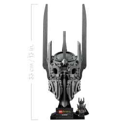 Set de construction LEGO Icons Le Seigneur des Anneaux : Casque de Sauron 11373 538 pièces 18+ ans, vue de face