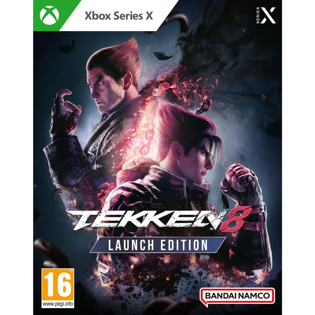 Videojuego Bandai Namco Tekken 8 Launch Edition Xbox Series X, vista frontal: carátula con dos luchadores, logo Tekken 8