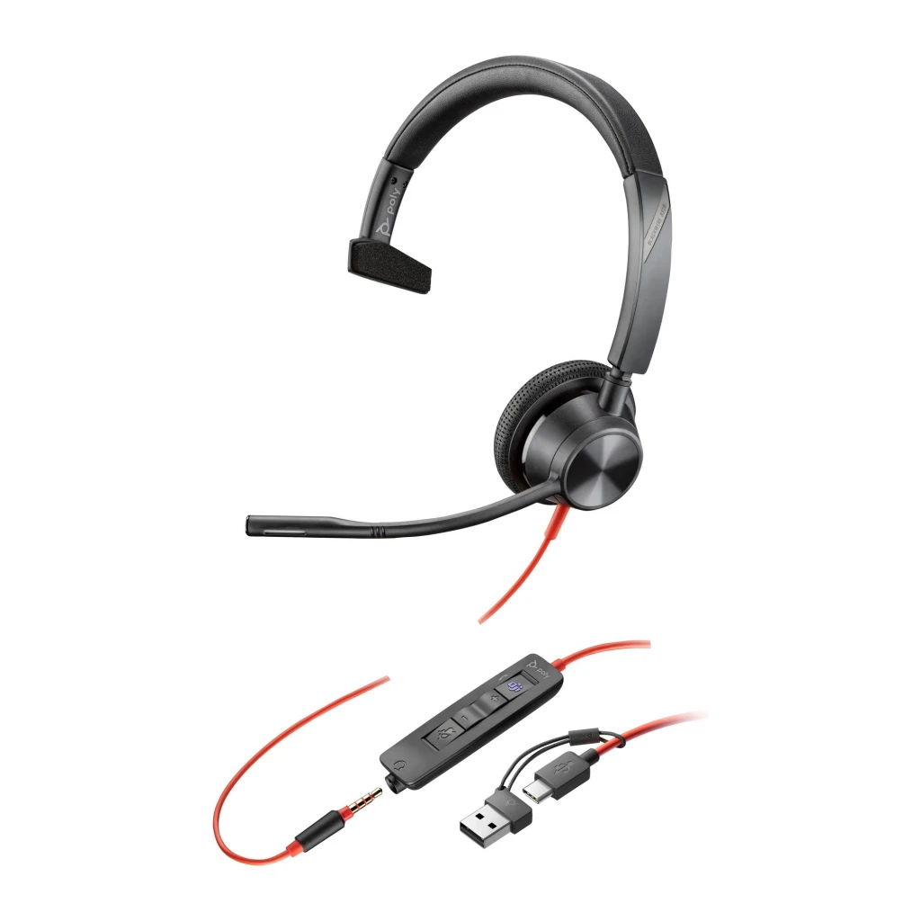 Poly Negro Auriculares Blackwire 3315 Monaural Usb-C Reducción De Ruido Diadema Monoaural