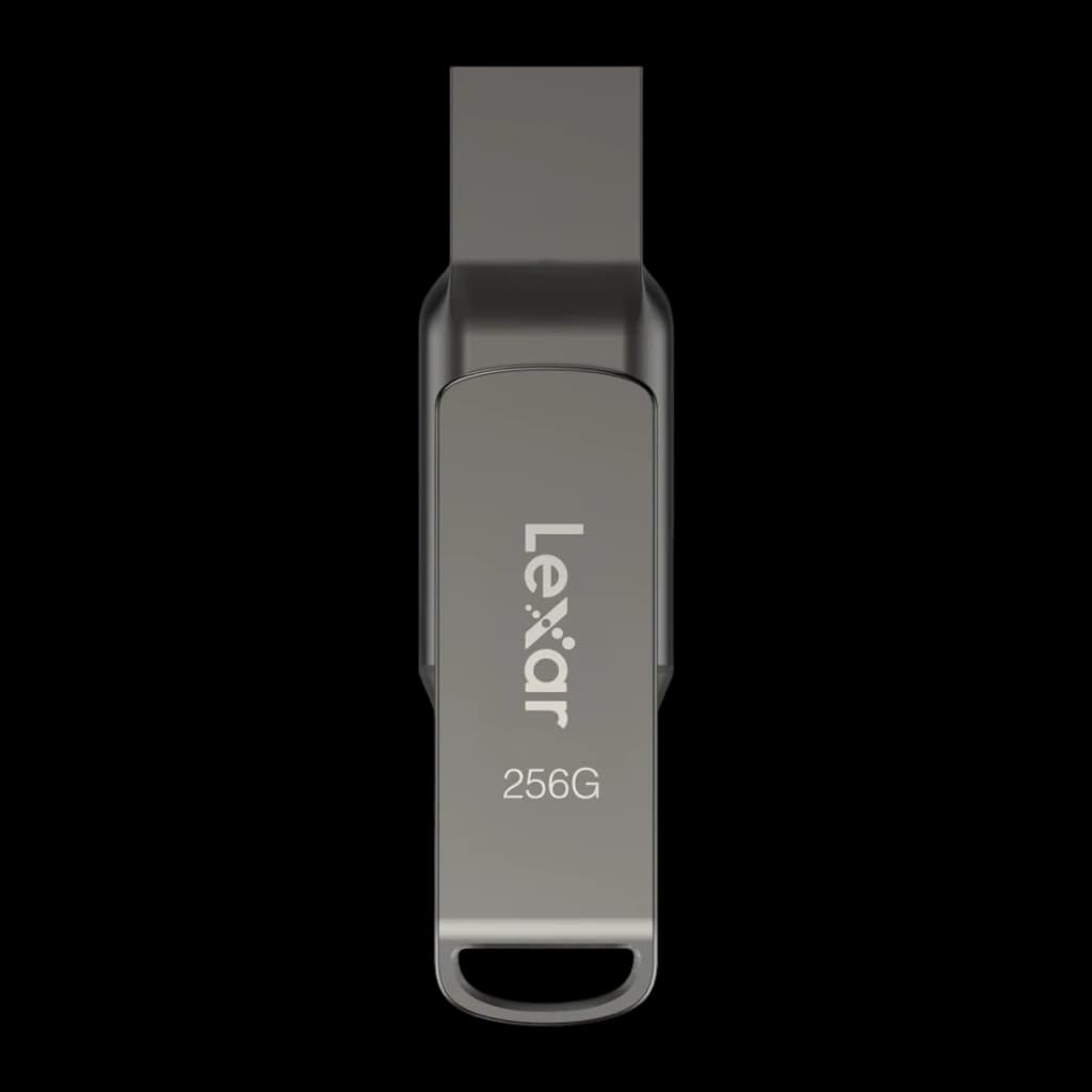 Clé USB Lexar JumpDrive Dual Drive D400 256Go USB-C + USB-A USB 3.1 Gris, détail: corps métallique avec logo Lexar
