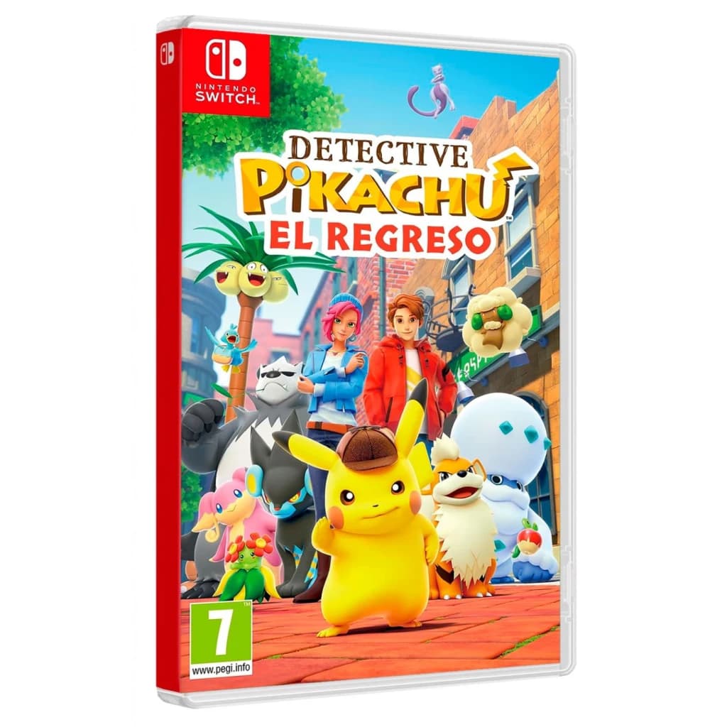 Jeu vidéo Nintendo « Détective Pikachu : Le retour » - Édition Standard pour Switch, vue de face: pochette avec Pikachu