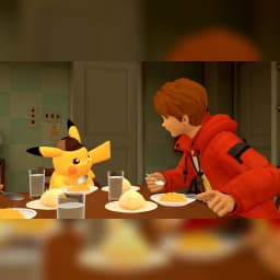 Jeu vidéo Nintendo « Détective Pikachu : Le retour » - Édition Standard pour Switch, en cours: scène de jeu avec Pikachu