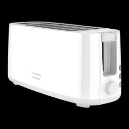 Grille-pain Taurus MyToast Toastissimo 1400W 2 Fentes Extra Larges Blanc, vue de face: corps blanc brillant, 2 fentes