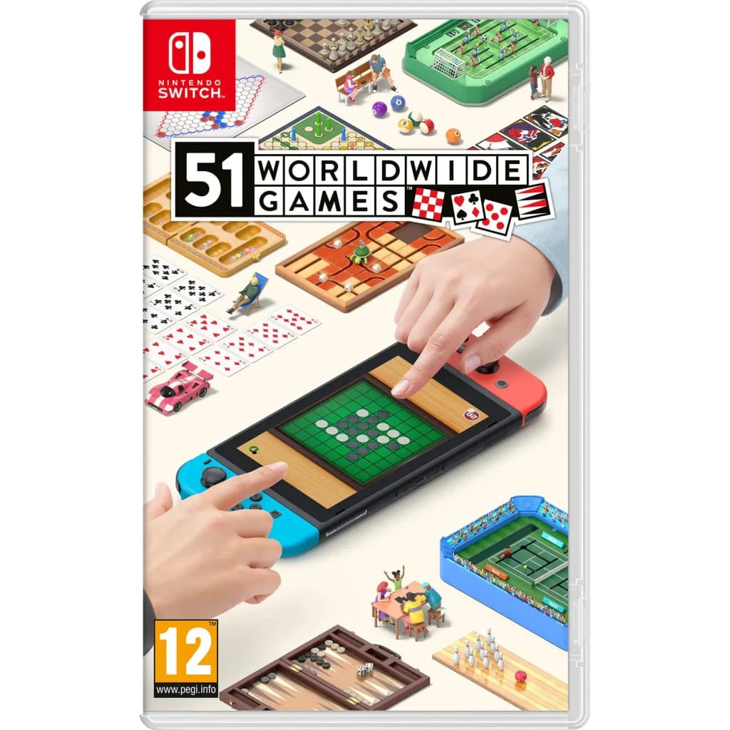 Jogo para a Nintendo Switch «51 Worldwide Games» - Versão Padrão, vista frontal: capa com consola Switch e minijogos