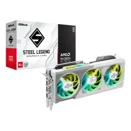ASRock Radeon RX 9070 Steel Legend OC 16GB GDDR6 Blanco, contenido de la caja: tarjeta con triple ventilador RGB y caja