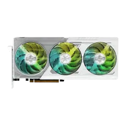 ASRock Radeon RX 9070 Steel Legend OC 16GB GDDR6 Blanco, detalle: tres ventiladores RGB con carcasa blanca vistos de frente