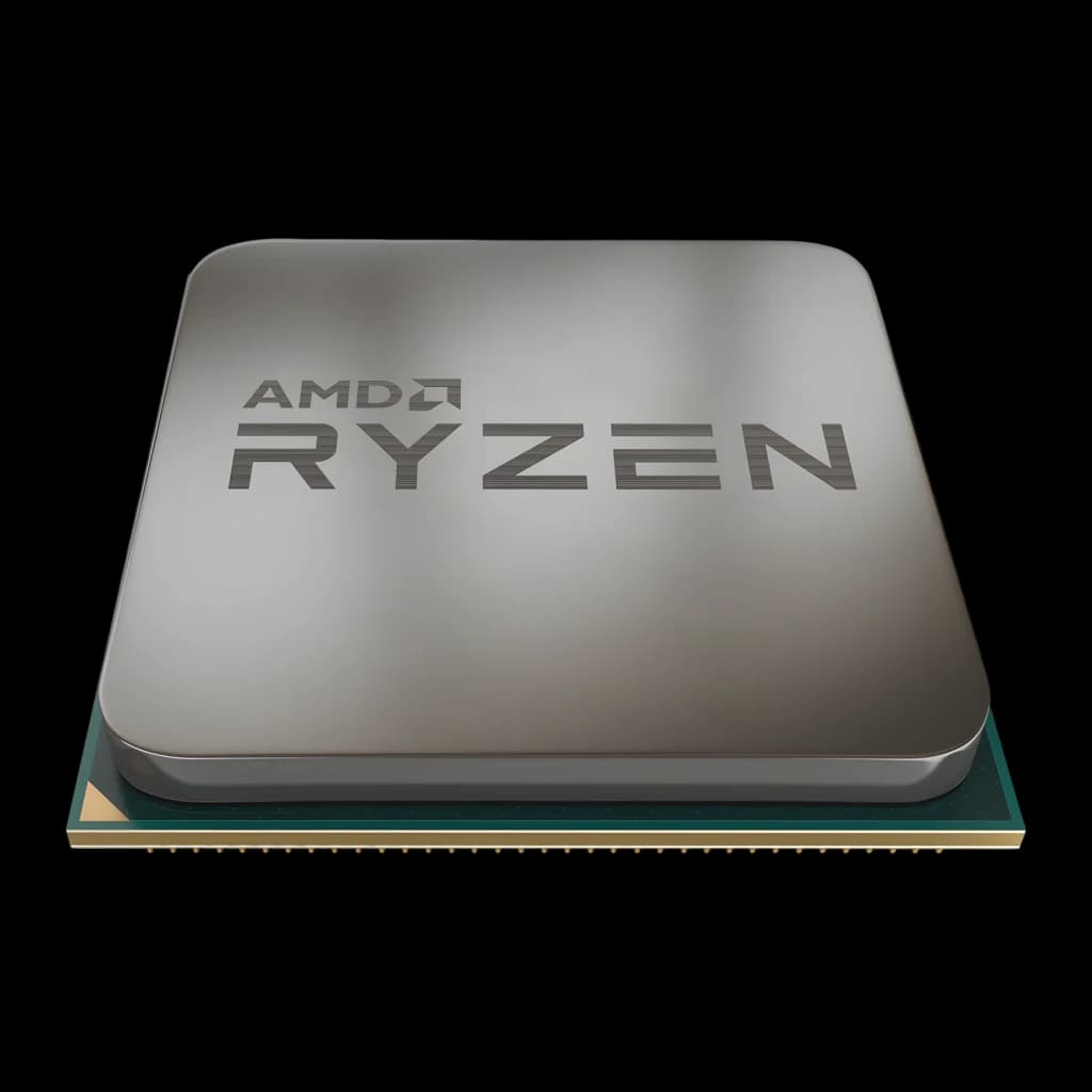 AMD Ryzen 5 5500F 6 Núcleos AM4 Tray, detalhe: IHS metálico com logo AMD Ryzen gravado e contatos dourados AM4 visíveis