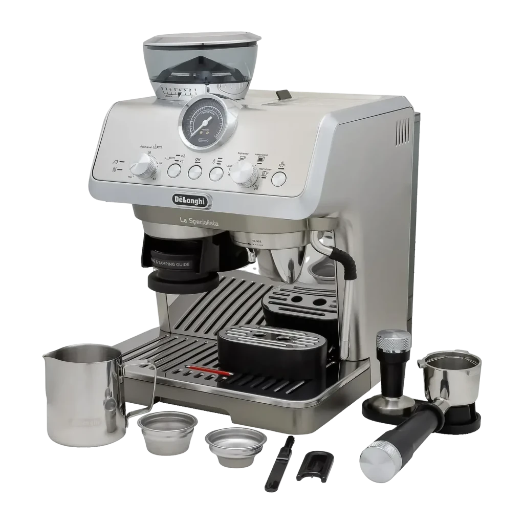 Cafetera Express De'Longhi La Specialista Arte Evo 1,7L Molinillo Acero Inox 8 Posiciones Gris EC9255M, detalle: accesorios
