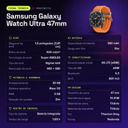 Samsung Galaxy Watch Ultra 47mm Gris Titanio Tensión Arterial - características