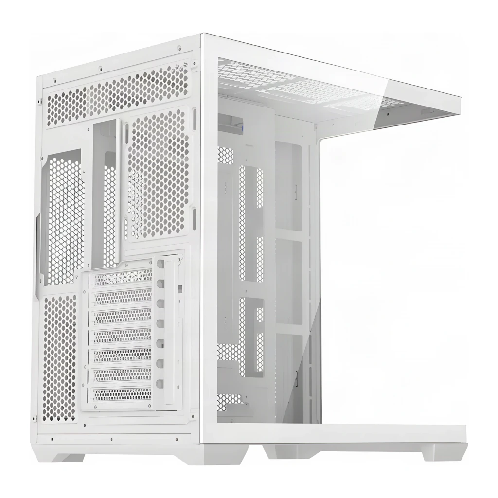 Boîtier PC Darkflash C280 Verre Trempé 270° ATX / E-ATX / M-ATX / ITX Sans Ventilateurs Blanc, vue arrière: panneau arrière