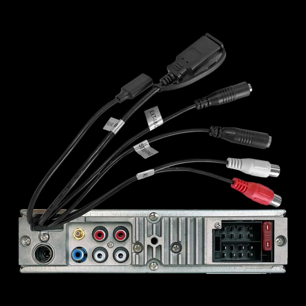 Auto-rádio Blaupunkt Frankfurt Stereo MB Preto 3 polegadas TFT 1 DIN Bluetooth, vista traseira: conectores RCA, antena, ISO