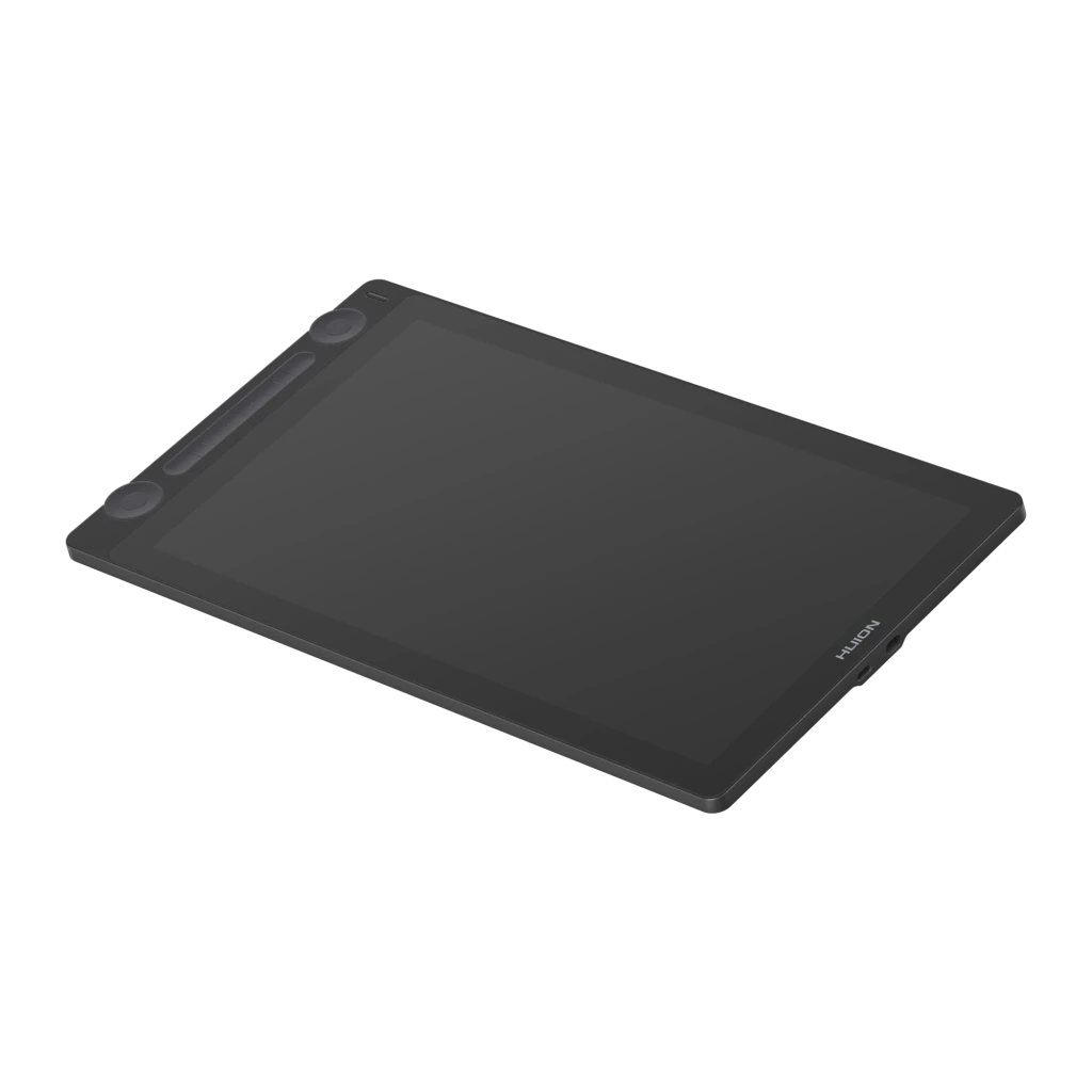Tablet gráfica Huion Kamvas 16 Gen 3 Preto com Ecrã 15,8 polegadas QHD 2560x1440 GS1563, detalhe: vista em perspetiva