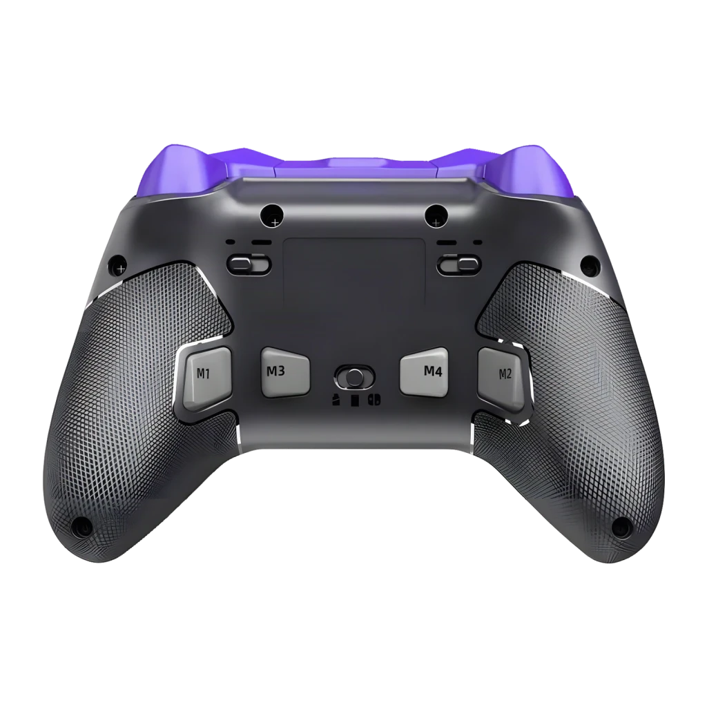 Manette Gaming PXN P5 8K Noir Sans Fil PC/Switch/Android/iOS, vue arrière: boutons M1 M2 M3 M4 et poignées texturées