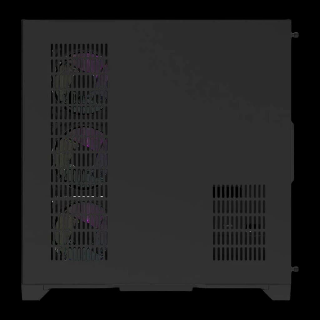 Caixa PC Darkflash FT418 PRO 3 Painéis Vidro Temperado ATX / M-ATX / ITX Preto, vista traseira: painel lateral