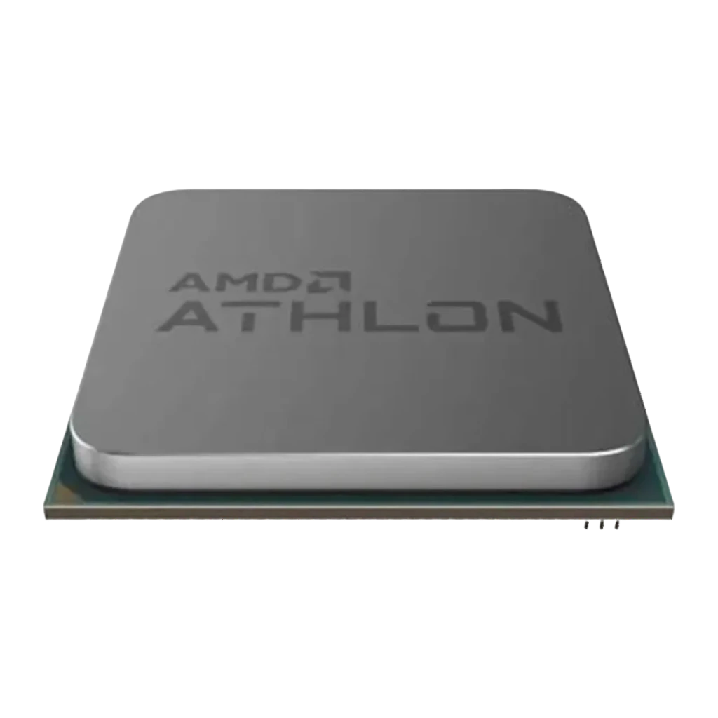 AMD Athlon 3000G 2 Núcleos AM4 Tray (OEM), detalle: IHS metálico gris con grabado AMD Athlon y sustrato verde visible