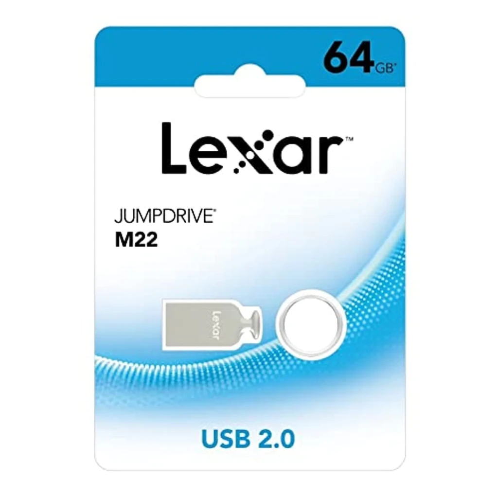 Pendrive Lexar JumpDrive M22 64GB USB 2.0 Acero Inoxidable, contenido de la caja: blíster frontal con pendrive metálico