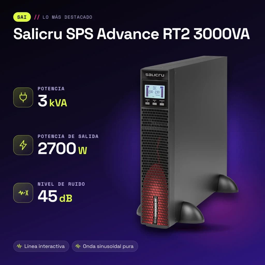 UPS Salicru SPS Advance RT2 3000VA Linha Interativa 2700W Preto - características