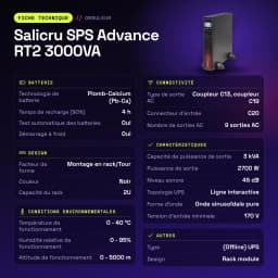 UPS Salicru SPS Advance RT2 3000VA Linha Interativa 2700W Preto - características