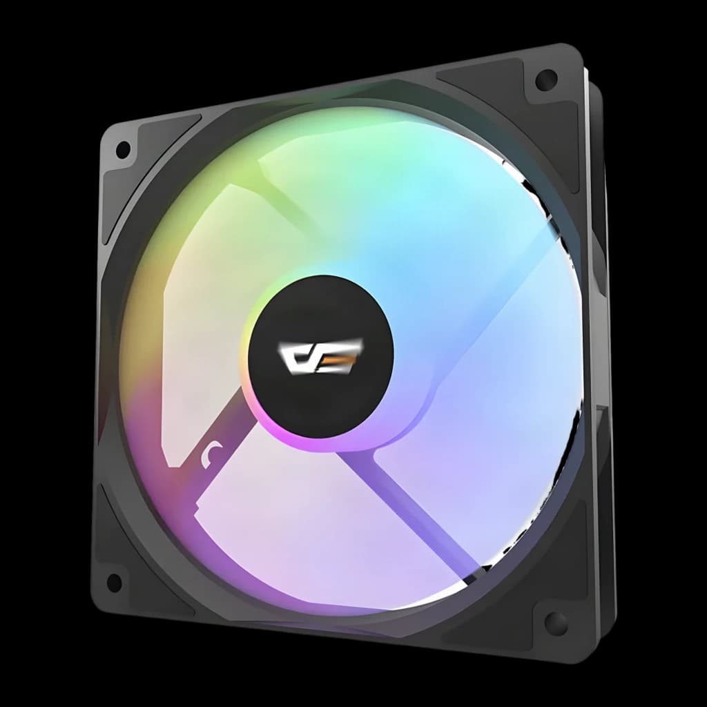 Ventilateur PC Darkflash CL12 LED 52,46 CFM 25,52 dBA 120mm Noir, détail: pale translucide avec éclairage RGB arc-en-ciel