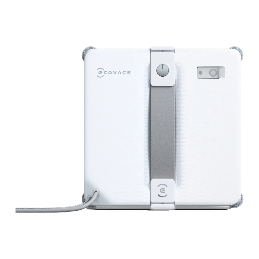 Robot limpiacristales Ecovacs Winbot Mini 2 Gris Depósito 230ml 7500Pa, vista frontal: cuerpo blanco con franja gris