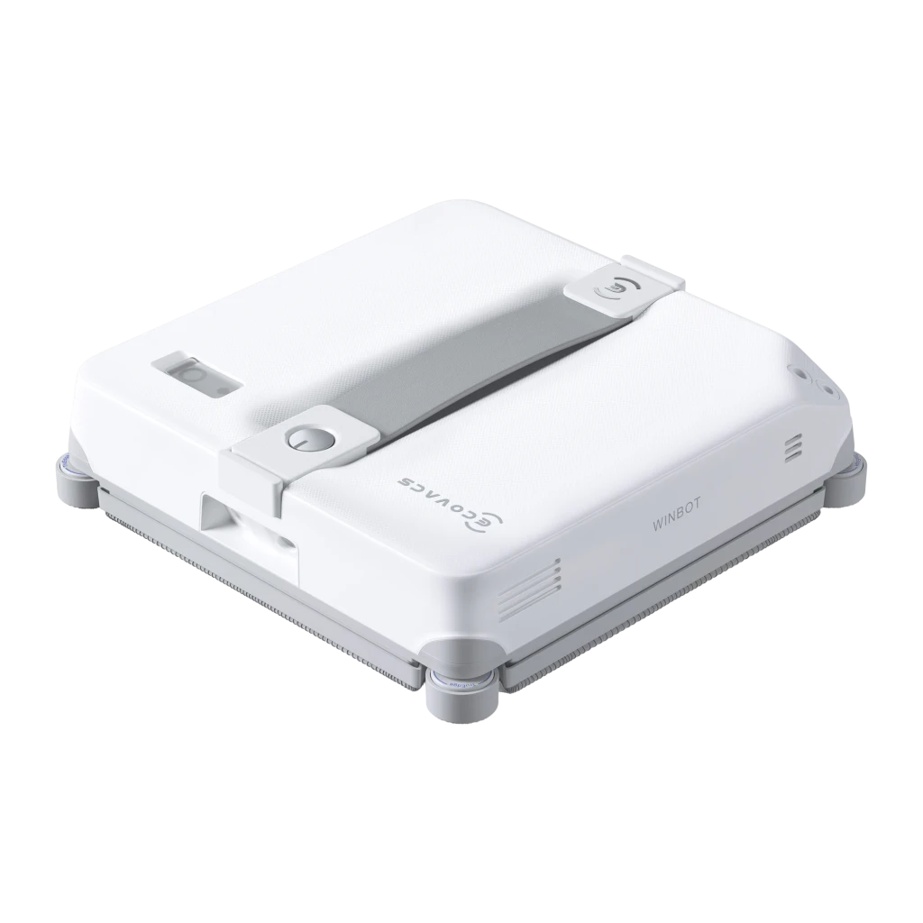 Robot limpiacristales Ecovacs Winbot Mini 2 Gris Depósito 230ml 7500Pa, detalle: vista superior en ángulo, carcasa blanca