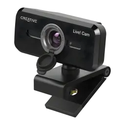 Webcam Creative Labs Live! Cam Sync 1080p V2 Full HD 1080p Preto, vista frontal: lente com tampa removível, microfone duplo