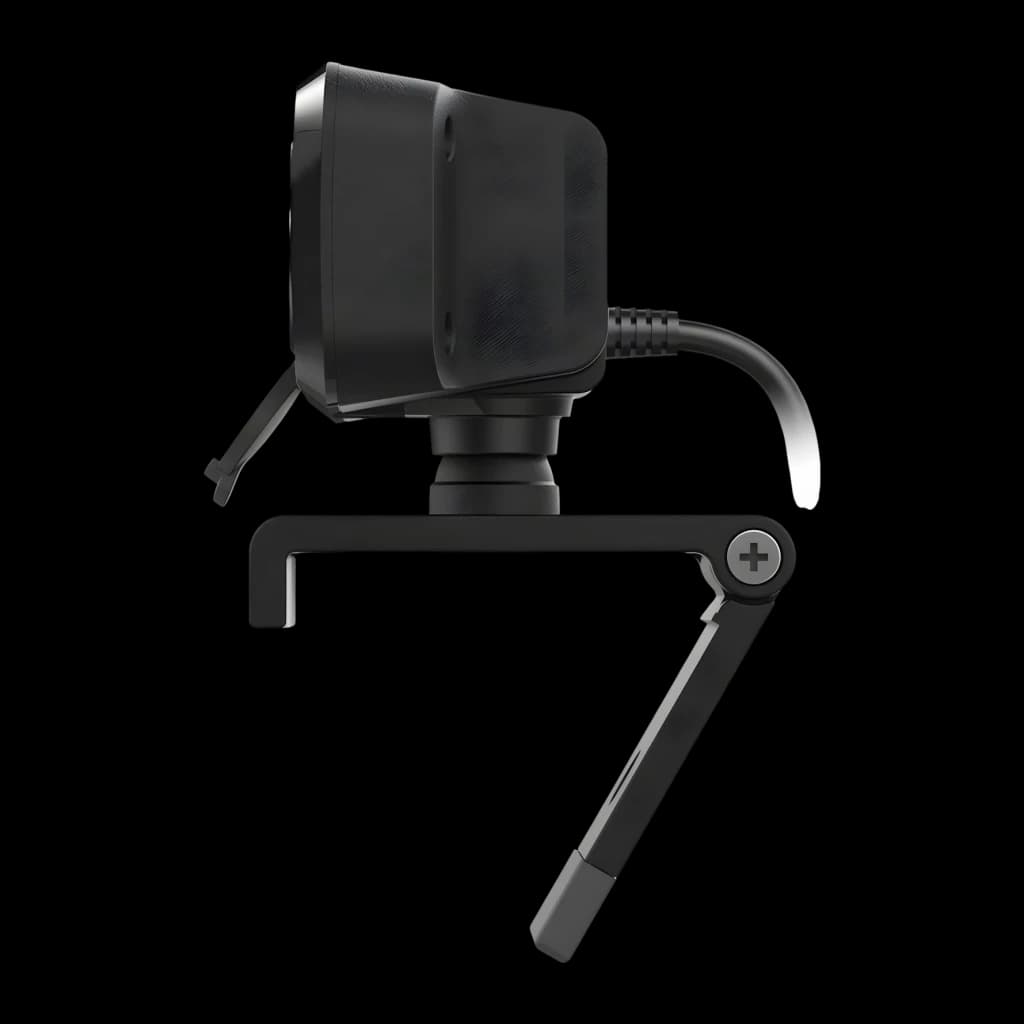 Webcam Creative Labs Live! Cam Sync 1080p V2 Full HD 1080p Preto, detalhe lateral: suporte articulado com parafuso e cabo