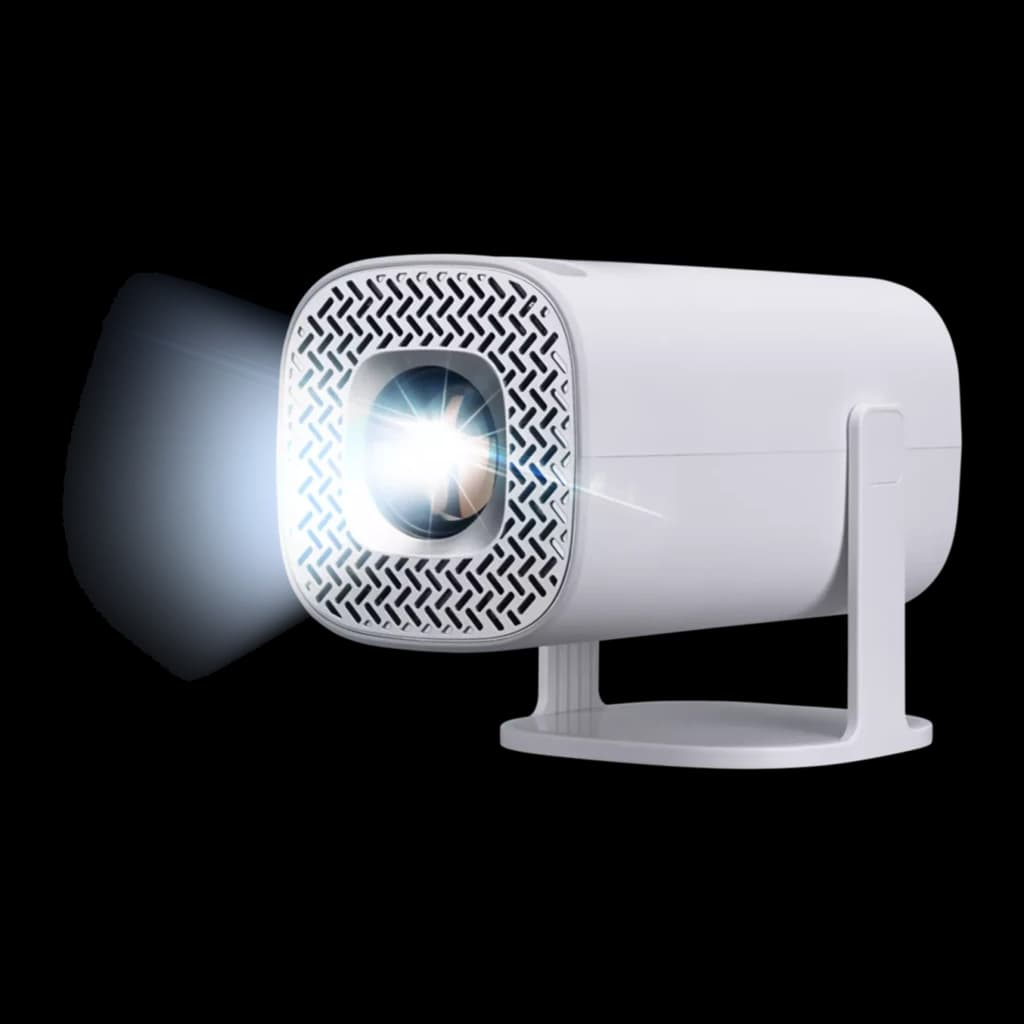 Projecteur Acer MR.JXV11.001 1280x720 HD 720p LCD 180 lumens ANSI LED Blanc, détail: objectif projetant un faisceau