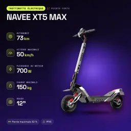 Patinete Eléctrico NAVEE XT5 MAX 700W 110km 25km/h 12 pulgadas - características