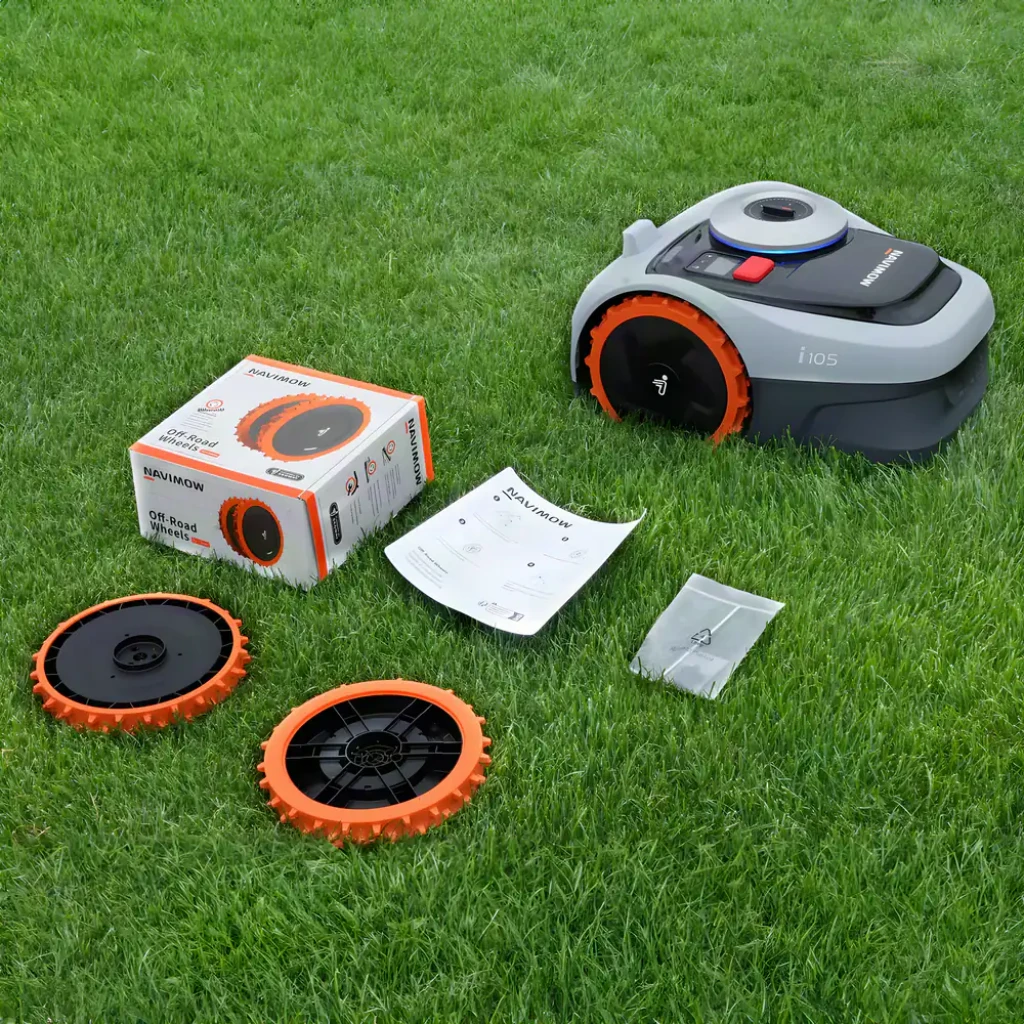 Segway Navimow Rodas Todo-o-Terreno Série I1 Preto/Laranja Chave Allen incluída, em uso: duas rodas, caixa, manual e chave