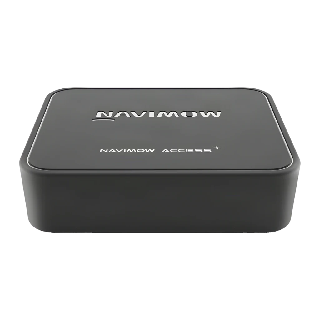 Módulo 4G Segway Navimow Access+ SIM integrada 1 ano dados Preto i1A10E, detalhe: caixa preta com logos NAVIMOW e NAVIMOW
