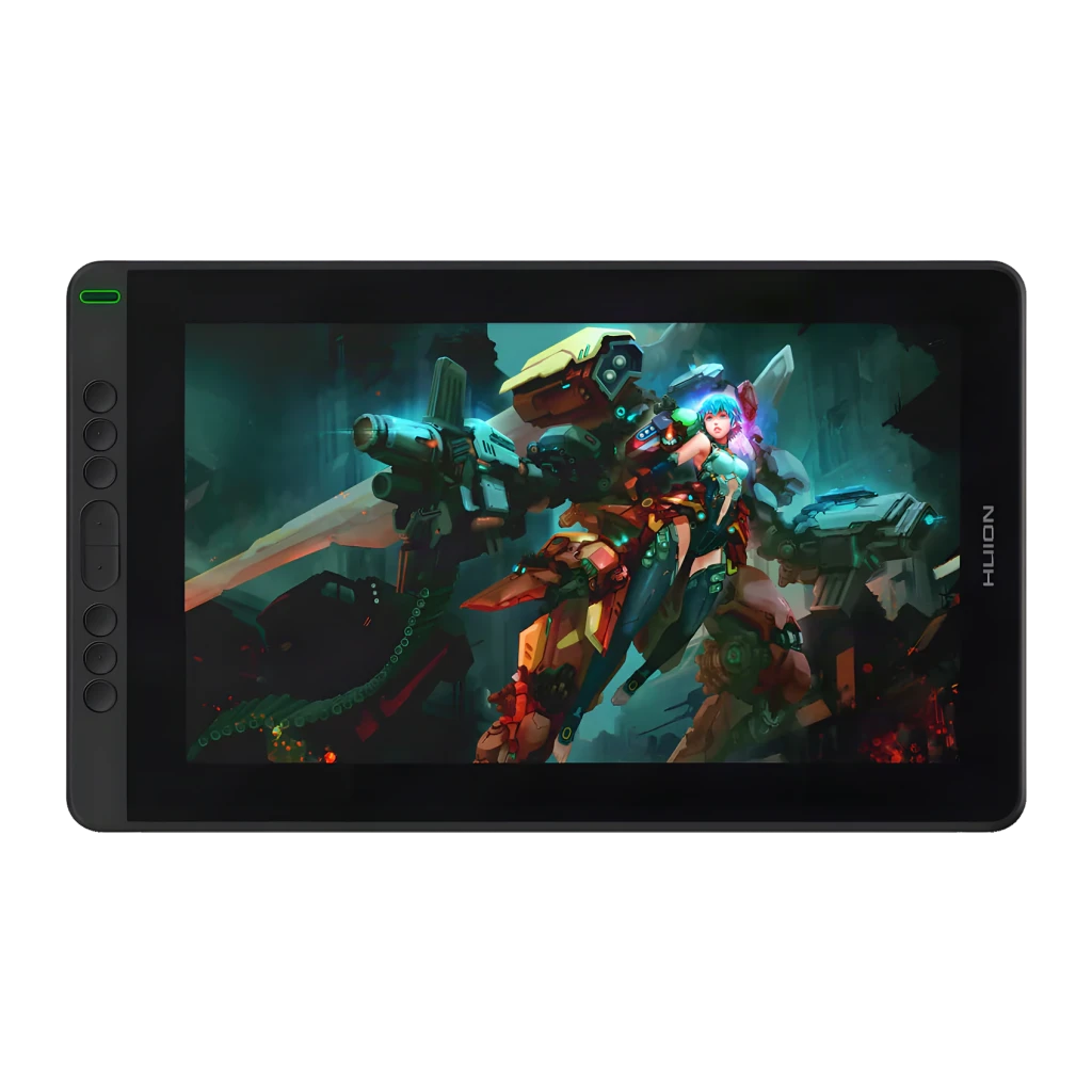 Tableta gráfica Huion Kamvas 13 Negro Con Pantalla 13,3 pulgadas Full HD IPS, vista frontal: pantalla encendida