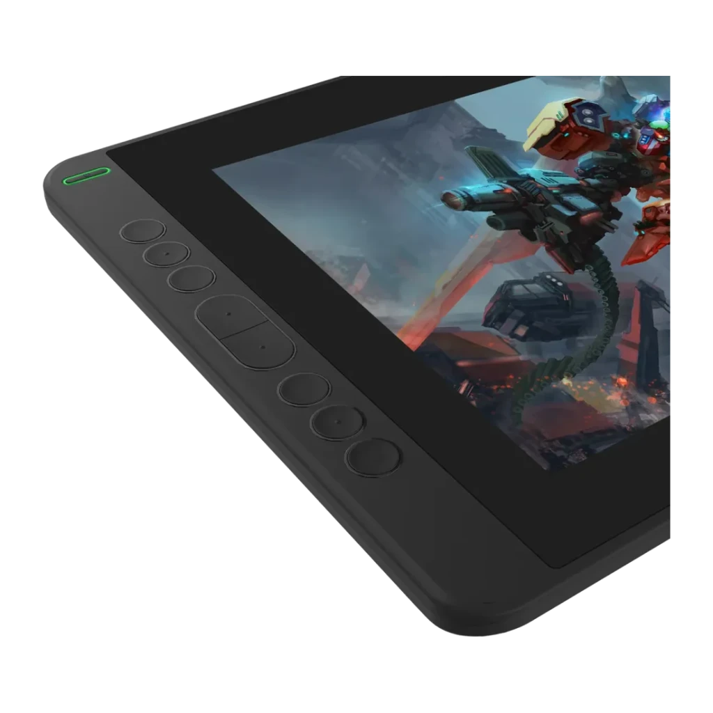 Tableta gráfica Huion Kamvas 13 Negro Con Pantalla 13,3 pulgadas Full HD IPS, detalle: lateral izquierdo con 8 teclas